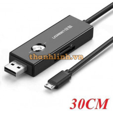 Ugreen 30518 30CM Màu Đen Cáp chuyển MICRO USB sang USB 2.0 đọc thẻ SD + TF hỗ trợ OTG 30518 20030518