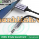 Card sound USB 2.0 Type-A to 3.5mm dây dù bọc nhôm có hỗ trợ MIC Ugreen 30757 cao cấp