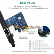 Card mạng Lan PCI Express Gigabit Ethernet 10/100/1000Mbps Ugreen 30771 cao cấp