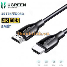 Cáp HDMI 2.0 dài 5m Ugreen 35176 ED030, hỗ trợ 4K@60Hz, High Speed 18Gbps