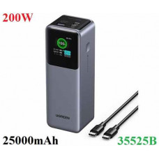 Pin sạc dự phòng Nexode 25000mAh 200W sạc nhanh 3 cổng Ugreen 35525B có màn hình cao cấp