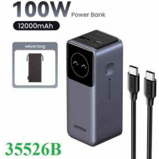 Pin sạc dự phòng Nexode 12000mAh 100W sạc nhanh 2 cổng Ugreen 35526B có màn hình cao cấp