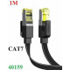 Cáp mạng Cat7 dẹt vỏ bọc Nylon dài 1M băng thông 10Gbps 600MHZ Ugreen 40159 cao cấp