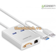 Cáp USB 3.0 to VGA và 2 cổng USB 3.0 tích hợp Lan Gigabit 10/100/1000 Mpbs Ugreen 40242