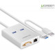 Cáp USB 3.0 to VGA và 2 cổng USB 3.0 tích hợp Lan Gigabit 10/100/1000 Mpbs Ugreen 40242