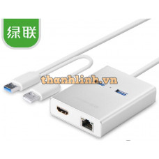 New USB 3.0 ra HDMI + 2 ports USB 3.0 + Gigabit LAN port model 40255 80CM 80CM Ugreen 40255