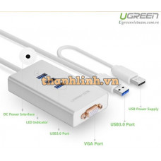 USB 3.0 ra VGA + 3 USB Ports model 40256 80CM 80CM Ugreen 40256