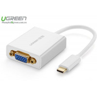 Bộ chuyển đổi USB-C ra VGA model 40274 trắng 15cm Ugreen 40274
