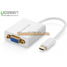 Bộ chuyển đổi USB-C ra VGA model 40274 trắng 15cm Ugreen 40274