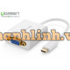 Bộ chuyển đổi USB-C ra VGA model 40274 trắng 15cm Ugreen 40274