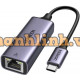 Cáp chuyển USB Type-C sang Lan 10/100/1000Mbps Ugreen 40322 vỏ nhôm Chính Hãng