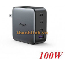 Sạc nhanh Ugreen Nexode GaN 100W Mỹ (Xám không gian) 40737