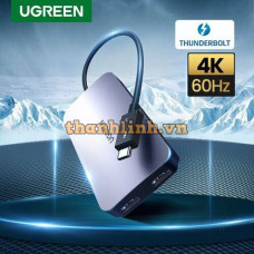 Ugreen 40869 Thunderbolt 3 ra 2 cổng HDMI 4K 60Hz Bộ chuyển đổi