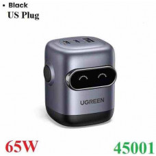 Củ sạc nhanh hình Robot 65W 3 cổng Type-C x2, Type-A x1 Ugreen 45001 cao cấp (US Plug)