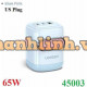 Củ sạc nhanh hình Robot 65W 3 cổng Type-C x2, Type-A x1 Ugreen 45003 cao cấp (US Plug)