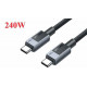 Cáp sạc nhanh, dữ liệu 240W 5A USB Type-C to Type-C dài 2M Ugreen 45068 cao cấp (bọc dù)