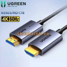 Cáp HDMI 2.0 Sợi Quang AOC 10M Ugreen 45503 HD178 – Hỗ Trợ 4K@60Hz, Truyền Tín Hiệu Ổn Định