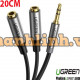 Cáp chia 2 cổng Audio 3.5mm dài 20cm Ugreen 50253