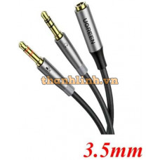 Cáp chữ Y gộp Mic & Loa sang tai nghe có Mic Ugreen 50255 (đầu bọc hợp kim)