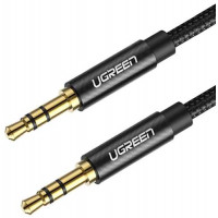 Cáp Ugreen 3.5mm Male to 3.5mm Male Plated Metal with Braid 2m (Đen) 50363