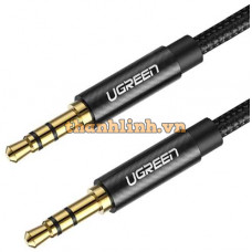 Cáp Ugreen 3.5mm Male to 3.5mm Male Plated Metal with Braid 2m (Đen) 50363