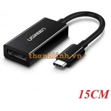 Ugreen 50433 15CM màu Đen Cáp chuyển đổi TYPE C sang Displayport cao cấp
