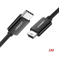 Cáp sạc USB Type-C to Mini USB dài 1m chính hãng Ugreen 50445 màu đen cao cấp