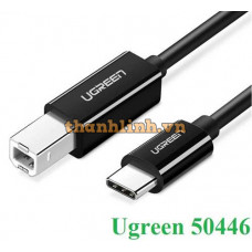 Cáp máy in USB 2.0 Type-C to USB Type-B dài 2M Ugreen 50446 (Màu đen)