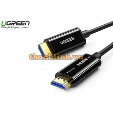 Cáp HDMI 2.1 sợi quang lõi đồng 50m hỗ trợ 8K/60Hz, 4K/120Hz chính hãng Ugreen 50500 cao cấp