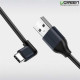 Ugreen 50521 1M Dây USB sang USB-C vuông góc US274 20050521