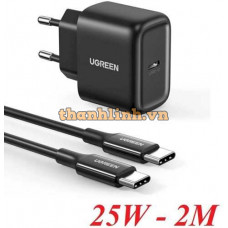 Bộ sạc nhanh Ugreen PD + Cáp USB EU 50581