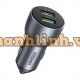 Sạc xe hơi Ugreen 24W Dual USB-A (Xám) 50592
