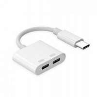 Ugreen 50595 10cm 2 cổng USB Type-C bộ chia Hub màu trắng dài 0,1M