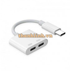 Ugreen 50595 10cm 2 cổng USB Type-C bộ chia Hub màu trắng dài 0,1M