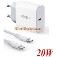 Bộ Sạc Nhanh Ugreen PD20W Màu Trắng Chứng Nhận MFi Châu Âu 50698