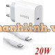 Bộ Sạc Nhanh Ugreen PD20W Màu Trắng Chứng Nhận MFi Châu Âu 50698