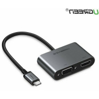 Cáp USB type-C to HDMI và VGA chính hãng Ugreen 50738 bọc nhôm cao cấp