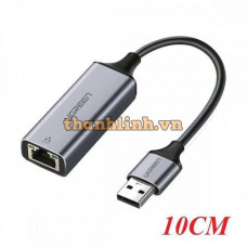 Ugreen 50921 10CM màu xám card mạng USB 2.0 ra RJ45 100Mbps CM209 20050921