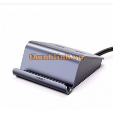 Ugreen 50924 Hub Usb 2.0 3 Ports + Lan + OTG Dock có đế dựng điện thoại