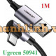Cáp sạc, dữ liệu USB-A to USB Type-C bẻ góc 90 độ dài 1M Ugreen 50941 cao cấp