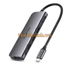 USB-C ra 4 USB 3.0 + USB-C model CM136 xám Ugreen 50979