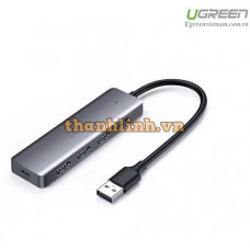 Hub chia 4 cổng USB 3.0 hỗ trợ cấp nguồn Micro USB chính hãng Ugreen 50985 cao cấp