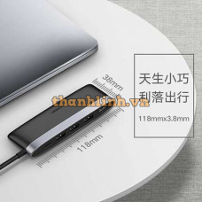 Ugreen 50990 Bộ chuyển đổi Type-C sang 3 USB 3.0 + HDMI + nguồn Type-C