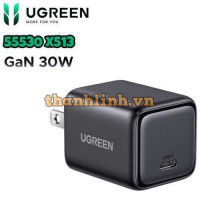 Củ sạc nhanh Nexode Mini 30W GaN USB-C Ugreen 55530 X513, Chân dẹt không gập