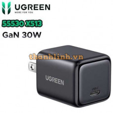 Củ sạc nhanh Nexode Mini 30W GaN USB-C Ugreen 55530 X513, Chân dẹt không gập