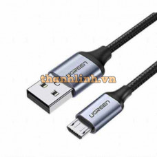 Cáp sạc micro USB 2.0 dài 2m bọc dù sạc 2.4a QC3.0 Ugreen 60148 sạc nhanh cao cấp