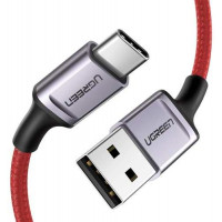 Ugreen 60186 1m 60W Cáp USB 2 đầu Type-C bọc nhôm chống nhiễu mạ nickel US294 20060186