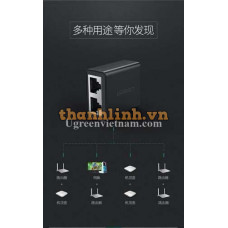 Ugreen 60187 Màu Đen Bộ chia điện POE qua cổng mạng RJ45 CM210 10060187