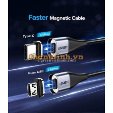 Ugreen 60210 Đầu USB Type-C hít nam châm dùng chung cho dây USB từ tính ED023 20060210