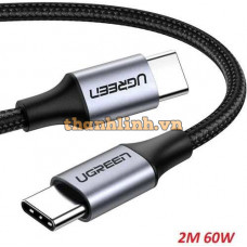 Ugreen 60225 3m 2.0 màu trắng cáp Usb ra Type-C sạc và truyền dữ liệu US287 20060225